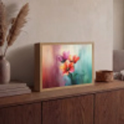 Tulpen - Lichtreflecties - Kleurverloop Light Box met batterij (Wandlamp) middel -sfeer2