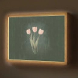 Tulpen - Liefde - Donkergroen Light Box met batterij (Wandlamp) middel -z3d_website