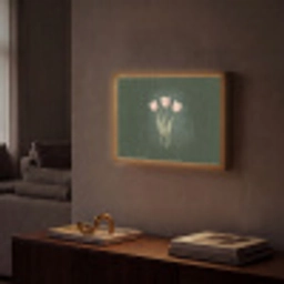 Tulpen - Liefde - Donkergroen Light Box met batterij (Wandlamp) middel -sfeer1