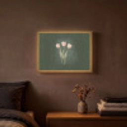Tulpen - Liefde - Donkergroen Light Box met batterij (Wandlamp) middel -sfeer4