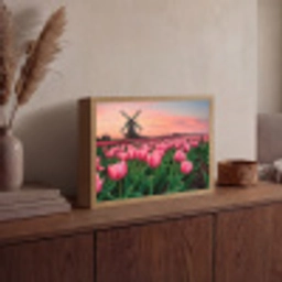 Tulpen - Molen - Nederland Light Box met batterij (Wandlamp) middel -sfeer2