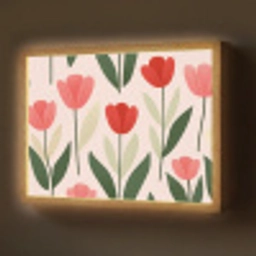 Tulpen - Modern - Roze Light Box met batterij (Wandlamp) middel -z3d_website
