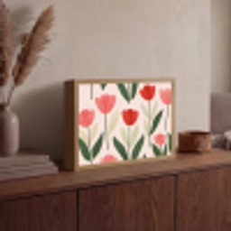 Tulpen - Modern - Roze Light Box met batterij (Wandlamp) middel -sfeer2
