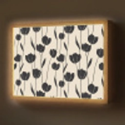 Tulpen - Patroon - Zwart Light Box met batterij (Wandlamp) middel 907 -z3d_website