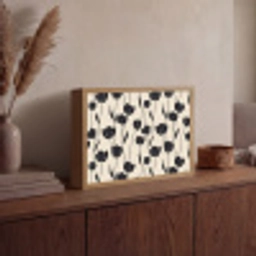Tulpen - Patroon - Zwart Light Box met batterij (Wandlamp) middel 907 -sfeer2