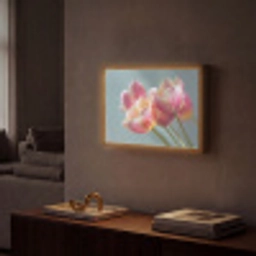 Tulpen - Roze - Stelen Light Box met batterij (Wandlamp) middel -sfeer1