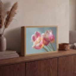 Tulpen - Roze - Stelen Light Box met batterij (Wandlamp) middel -sfeer2