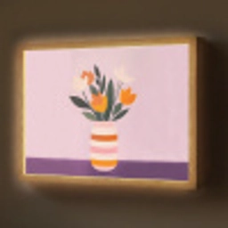 Tulpen - Vaas - Strepen - Paars Light Box met batterij (Wandlamp) middel -z3d_website