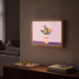 Tulpen - Vaas - Strepen - Paars Light Box met batterij (Wandlamp) middel -sfeer1