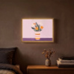 Tulpen - Vaas - Strepen - Paars Light Box met batterij (Wandlamp) middel -sfeer4
