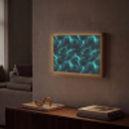 Turquoise - Bliksem  - Wolken Light Box met batterij (Wandlamp) middel 907 -sfeer1