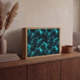 Turquoise - Bliksem  - Wolken Light Box met batterij (Wandlamp) middel 907 -sfeer2