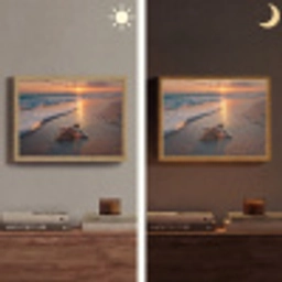 Schildpad - strand - Zonsondergang Light Box met batterij (Wandlamp) middel -sfeer3
