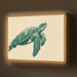 Schildpad - Sierlijk - Groen - Schild Light Box met batterij (Wandlamp) middel -z3d_website