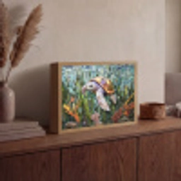 Schildpad - Zeewier - Mozaïek Light Box met batterij (Wandlamp) middel -sfeer2