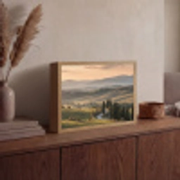 Toscaans - Landschap - Heuvels Light Box met batterij (Wandlamp) middel -sfeer2