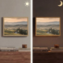 Toscaans - Landschap - Heuvels Light Box met batterij (Wandlamp) middel -sfeer3