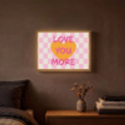 Valentijn - Love - Roze - Oranje Light Box met batterij (Wandlamp) middel -sfeer4