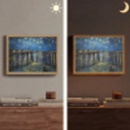 Van Gogh - Brug - Oude meesters Light Box met batterij (Wandlamp) middel -sfeer3