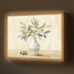 Vaas - Keramiek - Olijftakken Light Box met batterij (Wandlamp) middel -z3d_website
