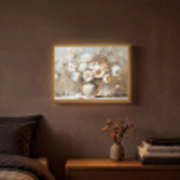 Vaas - Bloemen - Kunst - Goud Light Box met batterij (Wandlamp) middel -sfeer4