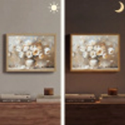 Vaas - Bloemen - Kunst - Goud Light Box met batterij (Wandlamp) middel -sfeer3