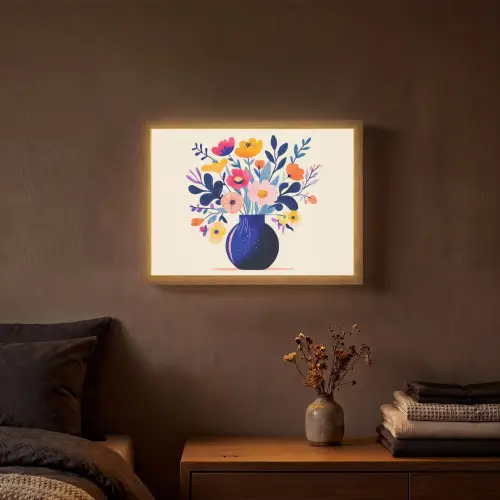 Vaas - Bloemen - Boeket Light Box met batterij (Wandlamp) middel -sfeer4