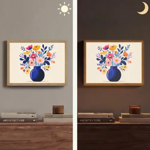 Vaas - Bloemen - Boeket Light Box met batterij (Wandlamp) middel -sfeer3