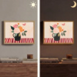 Vaas - Bloemen - Vlinder - Rood Light Box met batterij (Wandlamp) middel -sfeer3