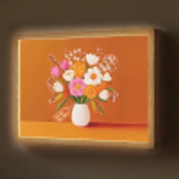 Vaas - Bloemen - Oranje Light Box met batterij (Wandlamp) middel -z3d_website