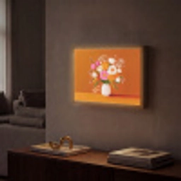 Vaas - Bloemen - Oranje Light Box met batterij (Wandlamp) middel -sfeer1
