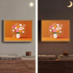 Vaas - Bloemen - Oranje Light Box met batterij (Wandlamp) middel -sfeer3