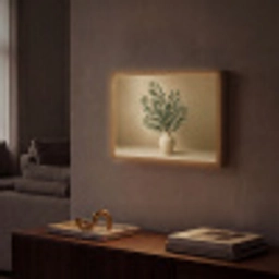 Vaas - Olijftakken - Bladeren - Beige Light Box met batterij (Wandlamp) middel -sfeer1