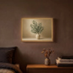 Vaas - Olijftakken - Bladeren - Beige Light Box met batterij (Wandlamp) middel -sfeer4