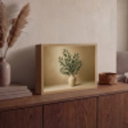 Vaas - Olijftakken - Bladeren - Beige Light Box met batterij (Wandlamp) middel -sfeer2