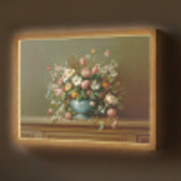 Vaas - Pastel - Kleuren - Bloemen Light Box met batterij (Wandlamp) middel -z3d_website