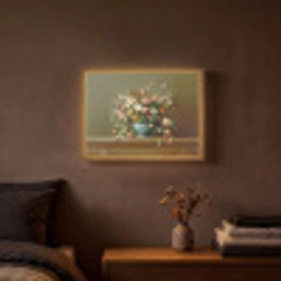 Vaas - Pastel - Kleuren - Bloemen Light Box met batterij (Wandlamp) middel -sfeer4