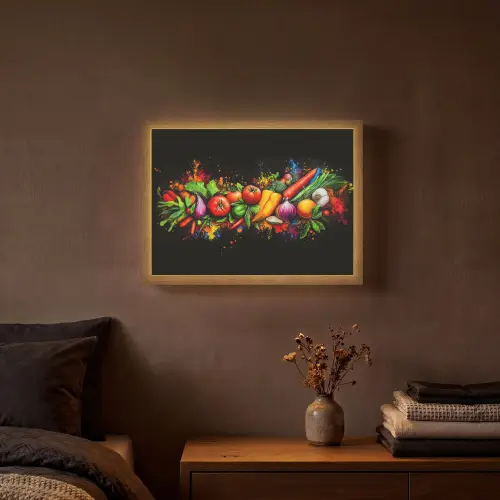 Groente - Eten - Kruiden - Graffiti - Koken Light Box met batterij (Wandlamp) middel -sfeer4