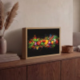 Groente - Eten - Kruiden - Graffiti - Koken Light Box met batterij (Wandlamp) middel -sfeer2