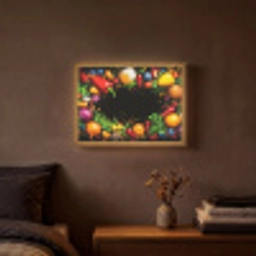 Groente - Graffiti - Kleurrijk - Koken - Abstract Light Box met batterij (Wandlamp) middel -sfeer4