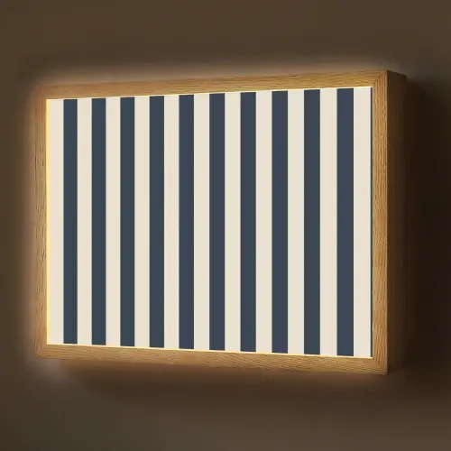 Verticale strepen - Blauw - Crème Light Box met batterij (Wandlamp) middel 907 -z3d_website