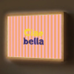 Verticaal - Strepen - Oranje - Ciao bella Light Box met batterij (Wandlamp) middel -z3d_website