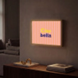 Verticaal - Strepen - Oranje - Ciao bella Light Box met batterij (Wandlamp) middel -sfeer1