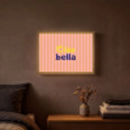 Verticaal - Strepen - Oranje - Ciao bella Light Box met batterij (Wandlamp) middel -sfeer4