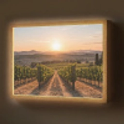 Wijngaard - Zonsondergang - Landschap Light Box met batterij (Wandlamp) middel -z3d_website