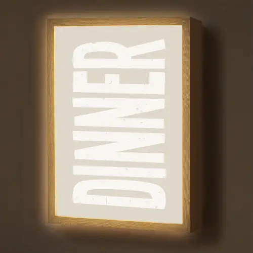 Vintage - Beige - Japandi - Wit Light Box met batterij (Wandlamp) middel -z3d_website