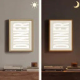 Vintage - Beige - Japandi - Wit Light Box met batterij (Wandlamp) middel -sfeer3