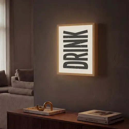 Vintage - Zwart - Decoratie - Japandi Light Box met batterij (Wandlamp) middel -sfeer1