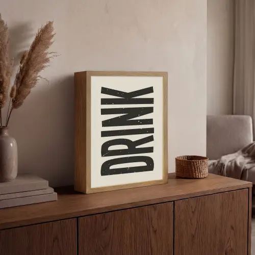 Vintage - Zwart - Decoratie - Japandi Light Box met batterij (Wandlamp) middel -sfeer2