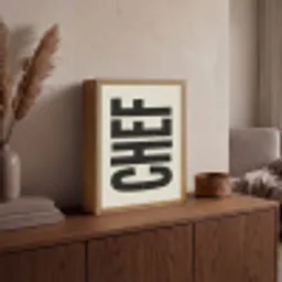 Vintage - Chef - Japandi - Zwart Light Box met batterij (Wandlamp) middel -sfeer2